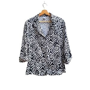 Dress Barn Geometric Floral Print Polyester Blazer Jacket, Size XL